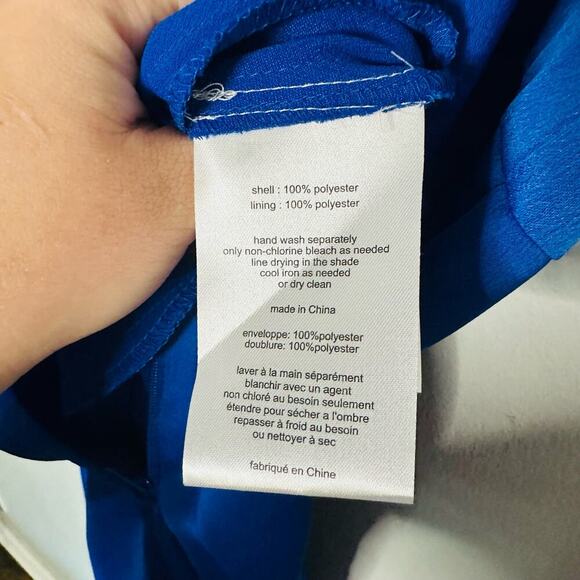 Celebrate David’s Bridal Horizon Blue slit Cut Midi Dress size 8 - Picture 8 of 9